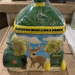 Old John Deere Cookie Jar With Wrapping Still On