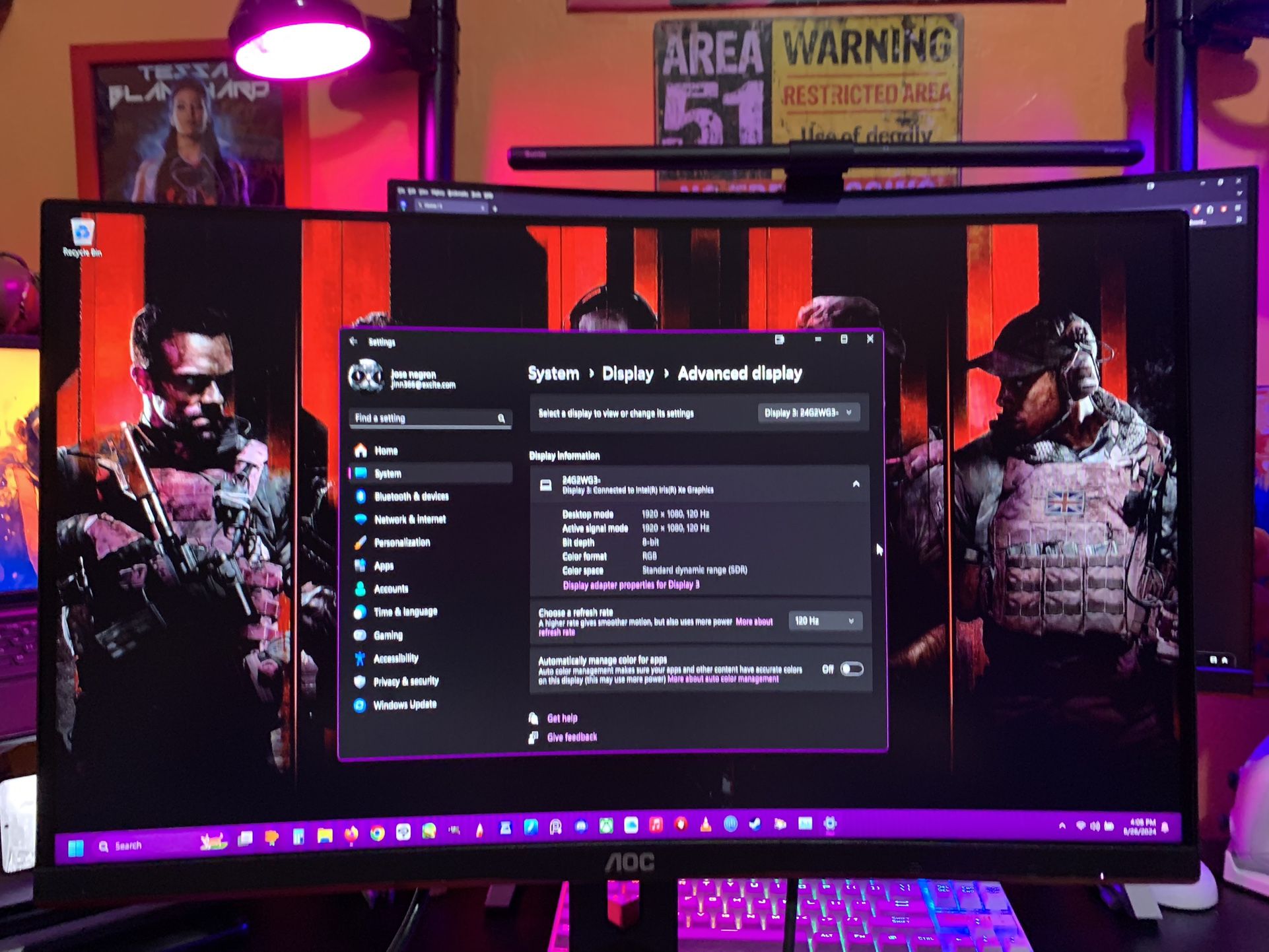 For Sale/ AOC 24” , 165hz Monitor-100.00 Or Best Offer