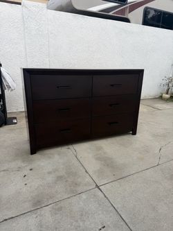 Dark Brown 6-Drawer Double Dresser