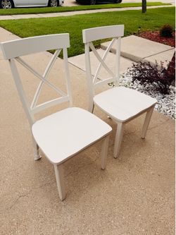 2 New Never Used - Off White Dining Chairs Only