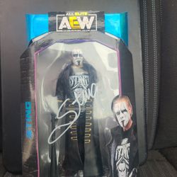 AEW Luminaries Sting Figure autographed