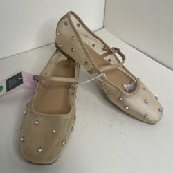 Women's Elsa Mary Jane Ballet Flats with Memory Foam Insole - Wild Fable™ Beige