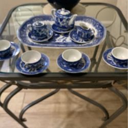 Small, Blue Willow find China for children’s tea sets made of porcelain including platter