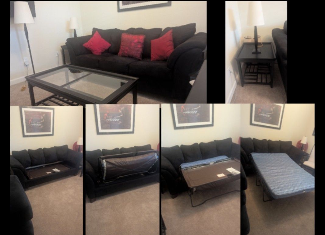 Ebony Micro Suede Sleeper Sofa