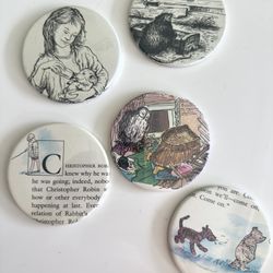 $6   Set of 5 Storybook (Charlotte’s Web & Winnie the Pooh) Cork-backed Beverage Coasters   