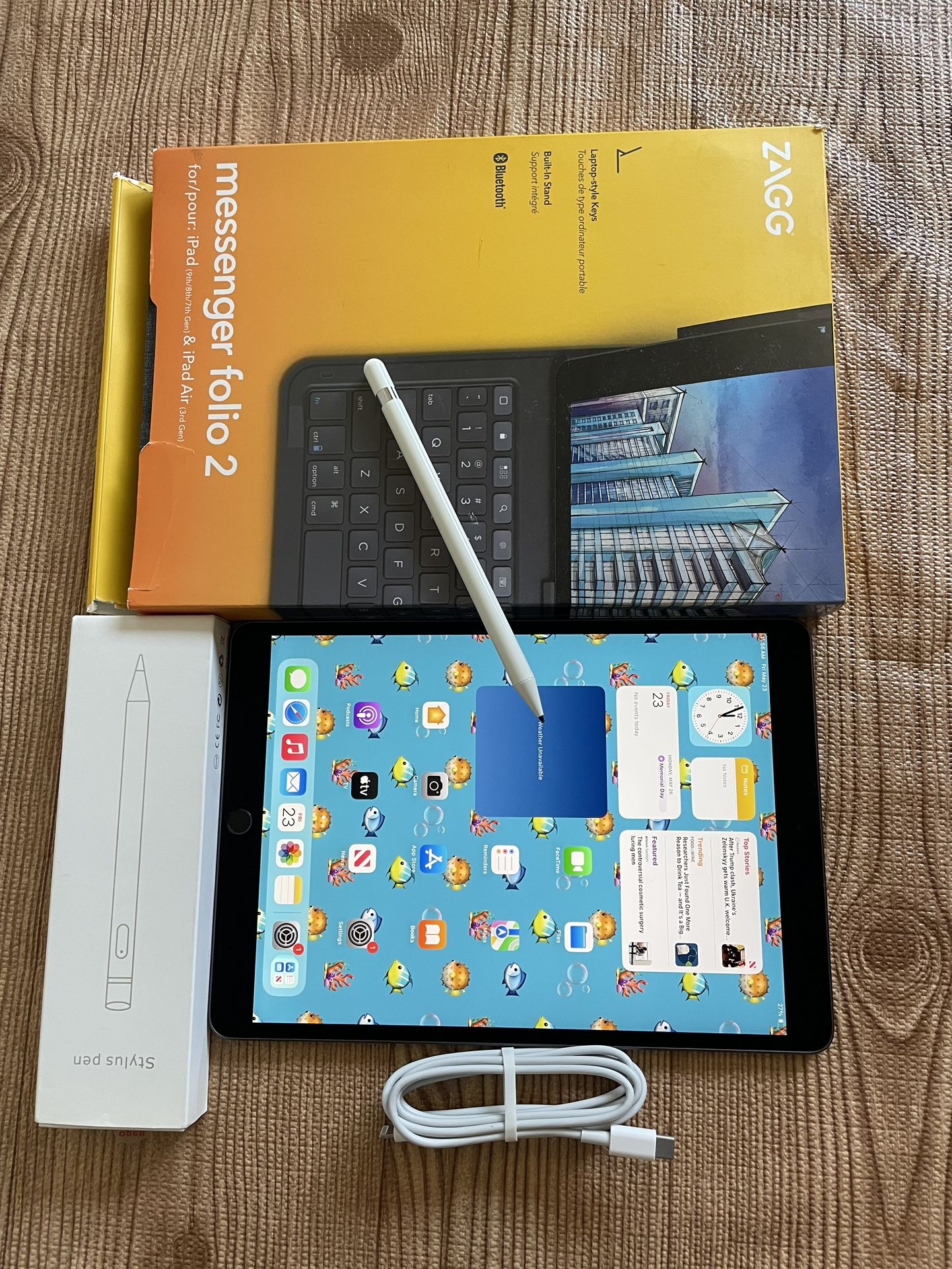 Apple iPad Air 3rd Generation (10.5” screen) 64GB With zagg Keyboard and Pencil