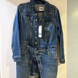 Zara Jeans Dress Blue 