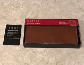 New Genuine Chestnut Brown Leather George Womens Bifold Secretary Wallet