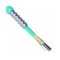 AFL 6 Strand 50/125 Multimode OM3 Indoor Armored Plenum Fiber Optic Cable - Aqua (Per Foot)