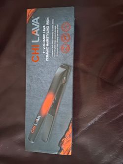 CHI Lava 1" Volcanic Lava Ceramic Hairstyling Iron in black and red.