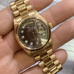Rolex 36mm Rose Gold Day Date Vintage Rare Hard To Find Box Papers Buy Sale Trade Omega 10k 14k Silver Chains Rings Necklace Cuban Art Scrap Silver 