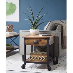Better Homes & Gardens Rustic Country End Table, Weathered Pine Finish