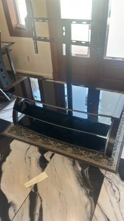3-Tier Glass TV Stand with Mount