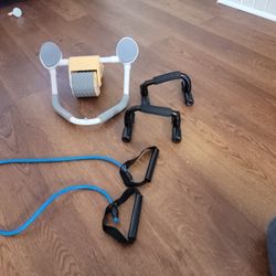 Home Workout Set – Ab Roller, Push-Up Bars, Resistance Band
