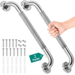 2 Pack 16 Inch Grab Bars for Bathtubs and Showers, Safety Bathroom Shower Grab Bars for Seniors Holds up to 500LBs, Handicap Grab Bars Stainless Steel