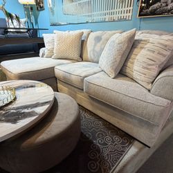 🛋️ Ashley Sectional + Matching Coffee Table w/ Pull-Out Bench