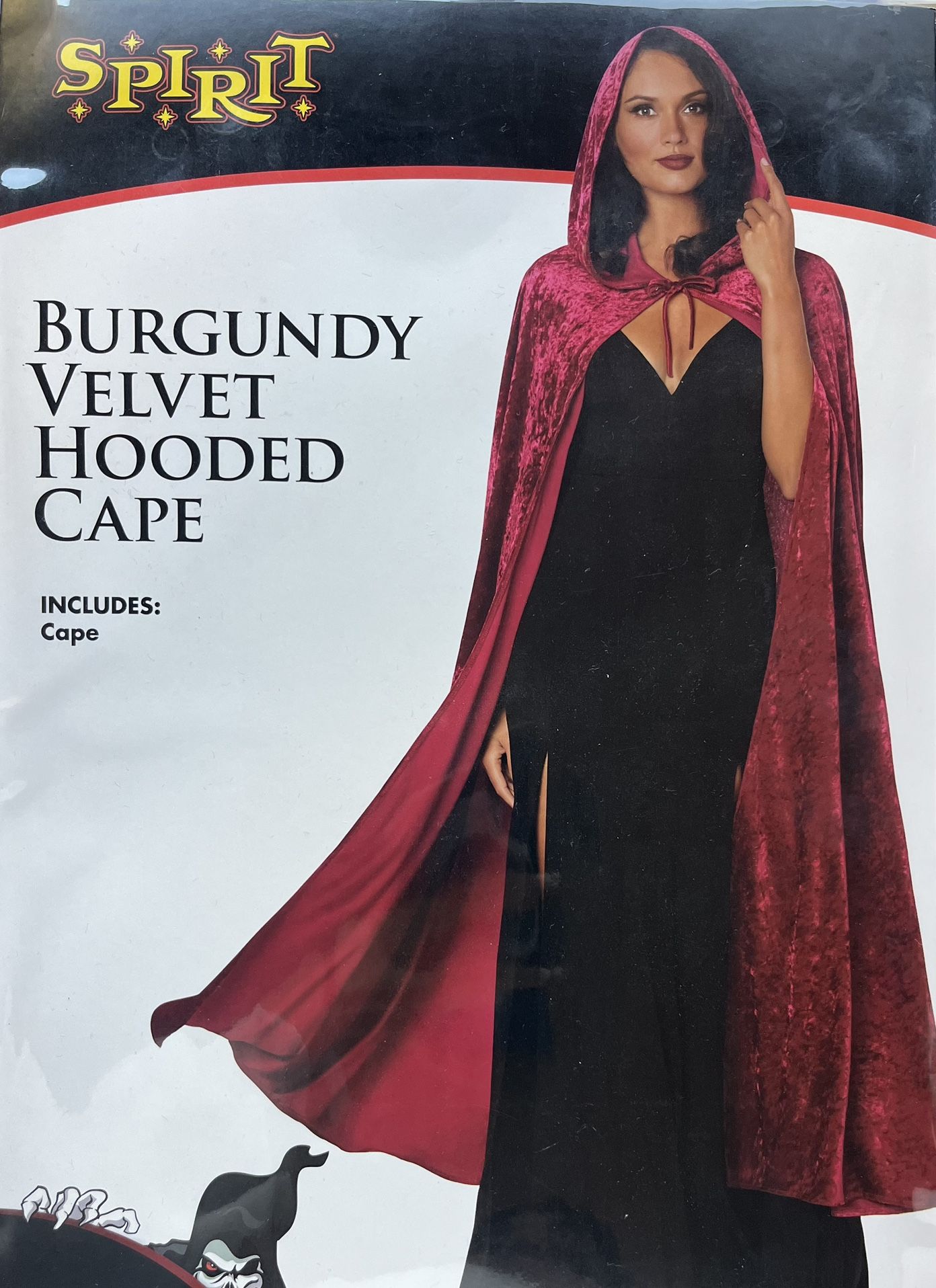 Red Velvet Cape With Hood