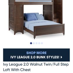 Ivy League 2.0 Twin/Full Bunk Bed w/ Storage Stairs