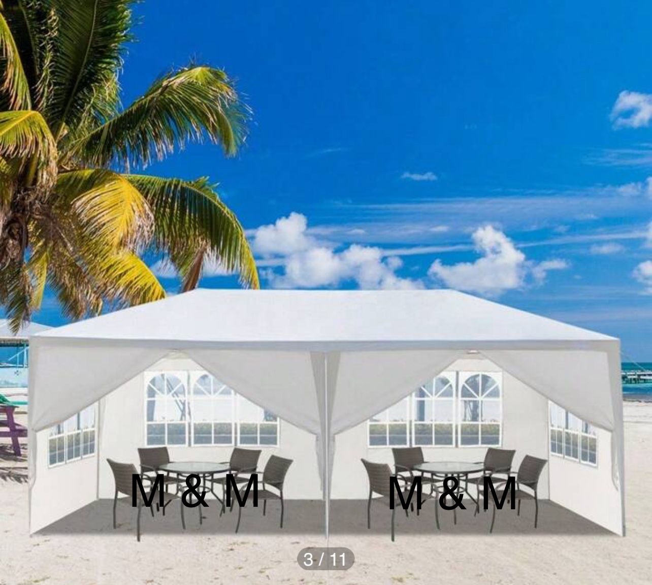 10x20 Canopy with 6 Sidewalls and Windows, Outdoor Instant Canopy Tent for Parties