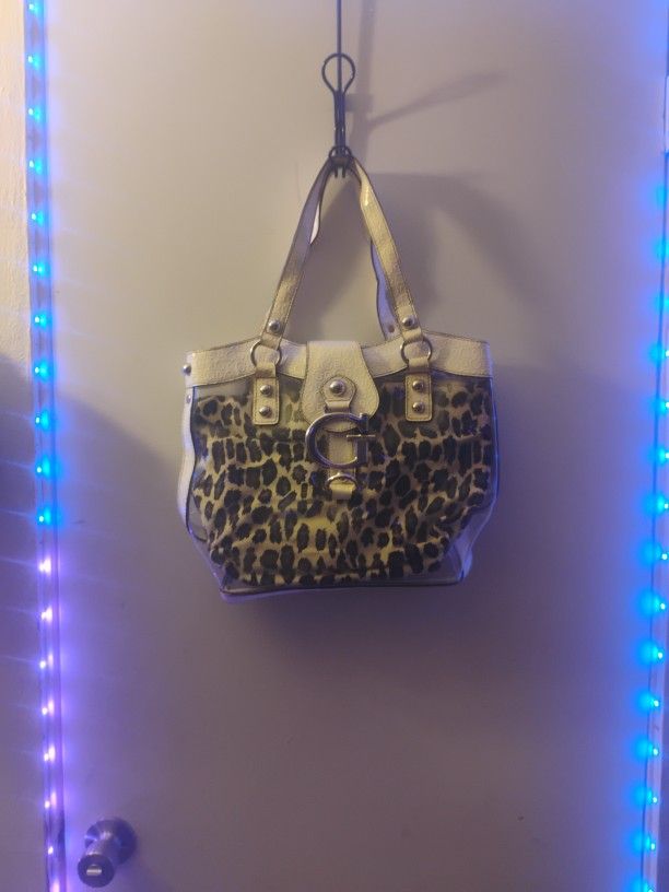 Vintage GUESS leopard print tote bag