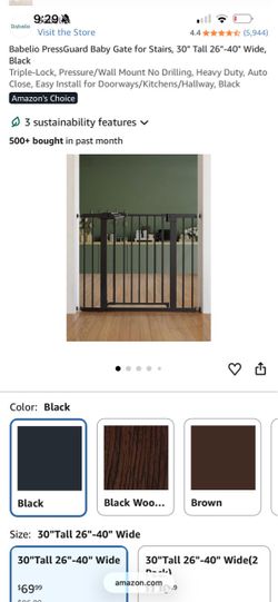 Babelio Pressure Mounted Baby Gate 26-40 in