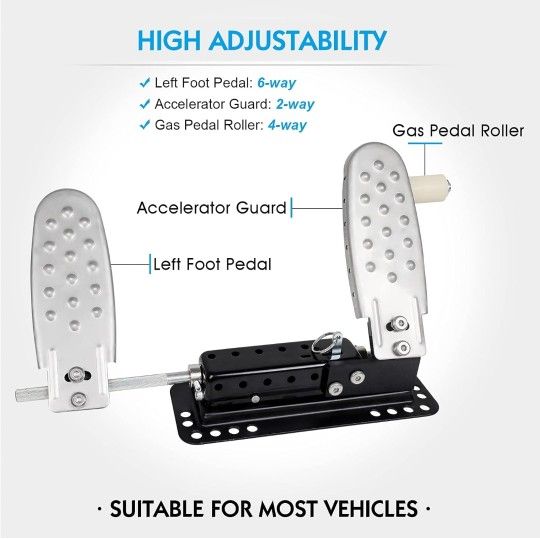 Left Foot Accelerator Gas Pedal, LFGP Drive Assist for Injured Drivers (Bolted)