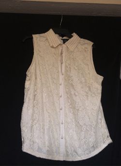 Ivory Lace Pearl Blouse
