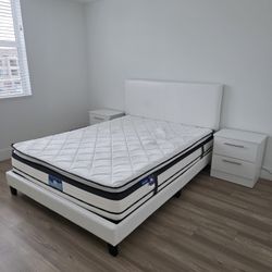 ✨QUEEN BED WITH NIGHTSTANDS(MATTRESS NOT INCLUDED) - CAMA QUEEN CON MESAS DE NOCHE (COLCHON NO INCLUIDO)