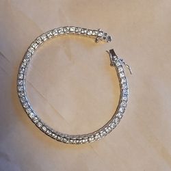 Silver Plated Tennis Bracelet 