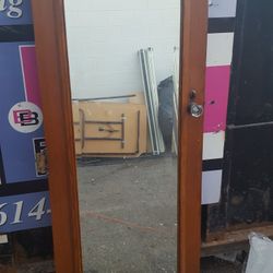 Antique Solid Wood Door With Full Length Mirror