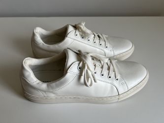 Banana Republic White Vegan Leather Sneakers Size 8 Mens