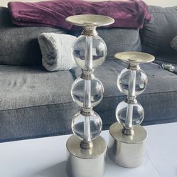 Glass Pillar Candle Holder