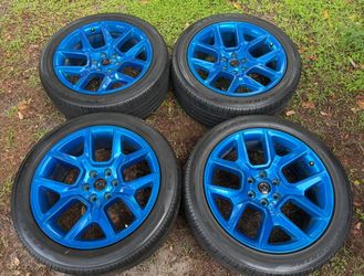 22in Dodge Ram Electric Blue Custom Truck wheels 6x5.5 (6x139.7) LARAMIE LIMITED LONGHORN 6 LUG