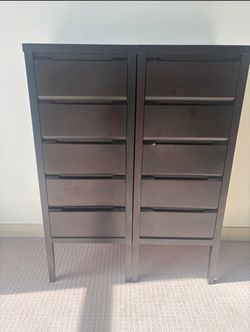Dark Brown Wood Drawer Set