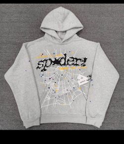 Sp5der Heather Gray Graphic Hoodie
