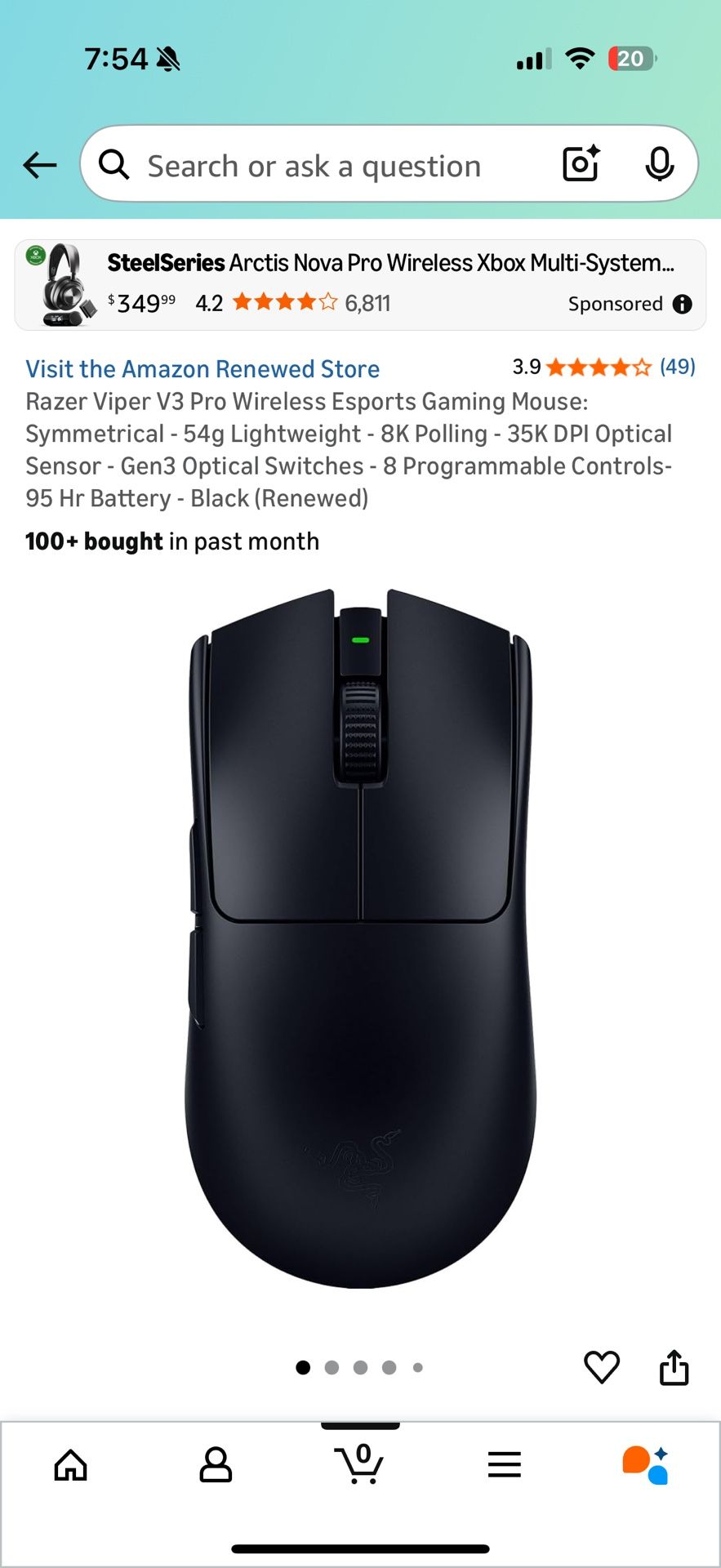 Viper V3 Pro Wireless Black Mouse