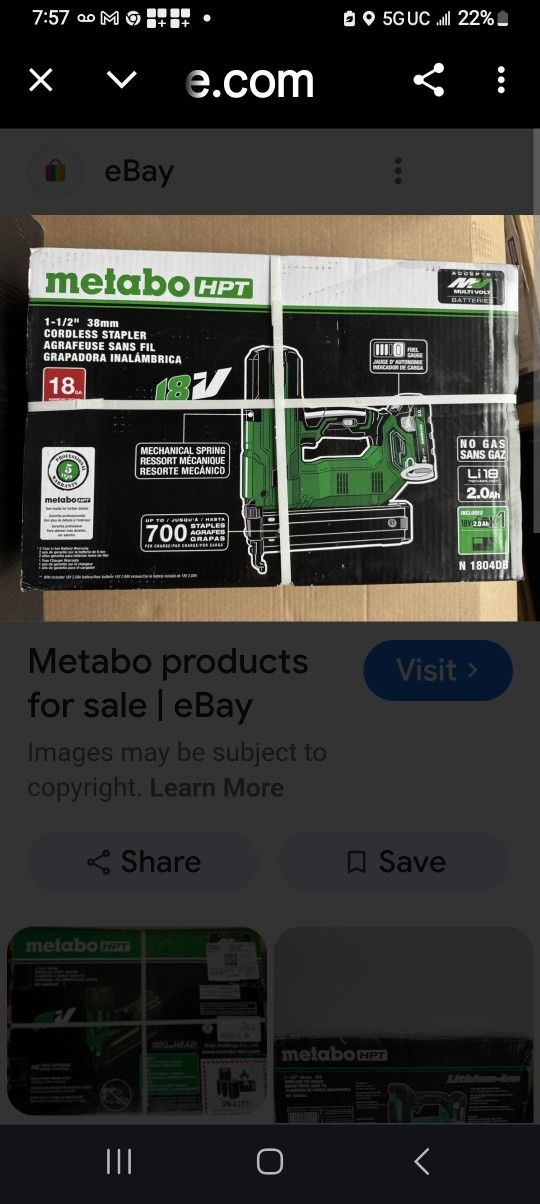Metabo Batt Nail Gun