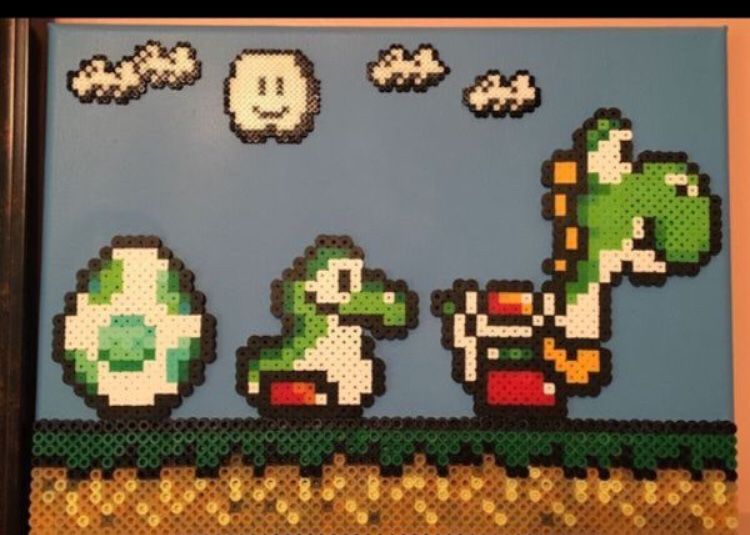 Yoshi in Perler Beads