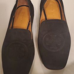 Tory Burch Calf Black Suede Flats