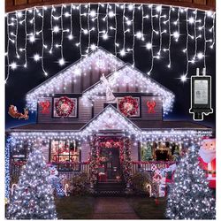 1620 LED Christmas Outdoor Lights with 360 Drops, 164ft Hanging Curtain Lights with 8 Modes Timer & Memory, Waterproof Christmas Fairy Lighs for House