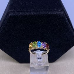 14K Multi Gems ring 