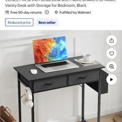 32 Inch Desk With Fabric Drawer 