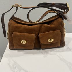 Coach Haversack Brown Suede 