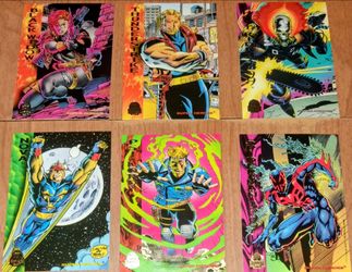 1994 Marvel 6 Super Heroes Trading Cards: Spider-Man, Black Widow, Nova, Ghost Rider