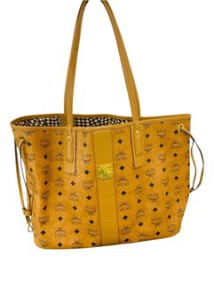 MCM Liz Large Reversible Visetos Brown Cognac Shopper Tote Bag Q5419