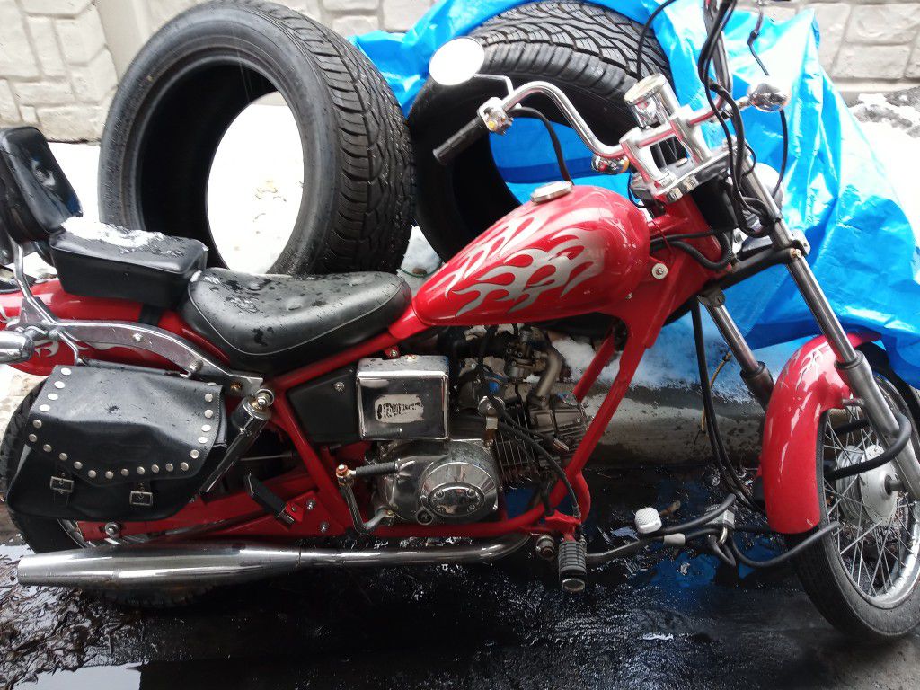 Johnny Pagsta 110cc mini chopper only 760 miles on it