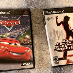 Cars + DDR SuperNOVA PS2 Game Lot – Complete Cases