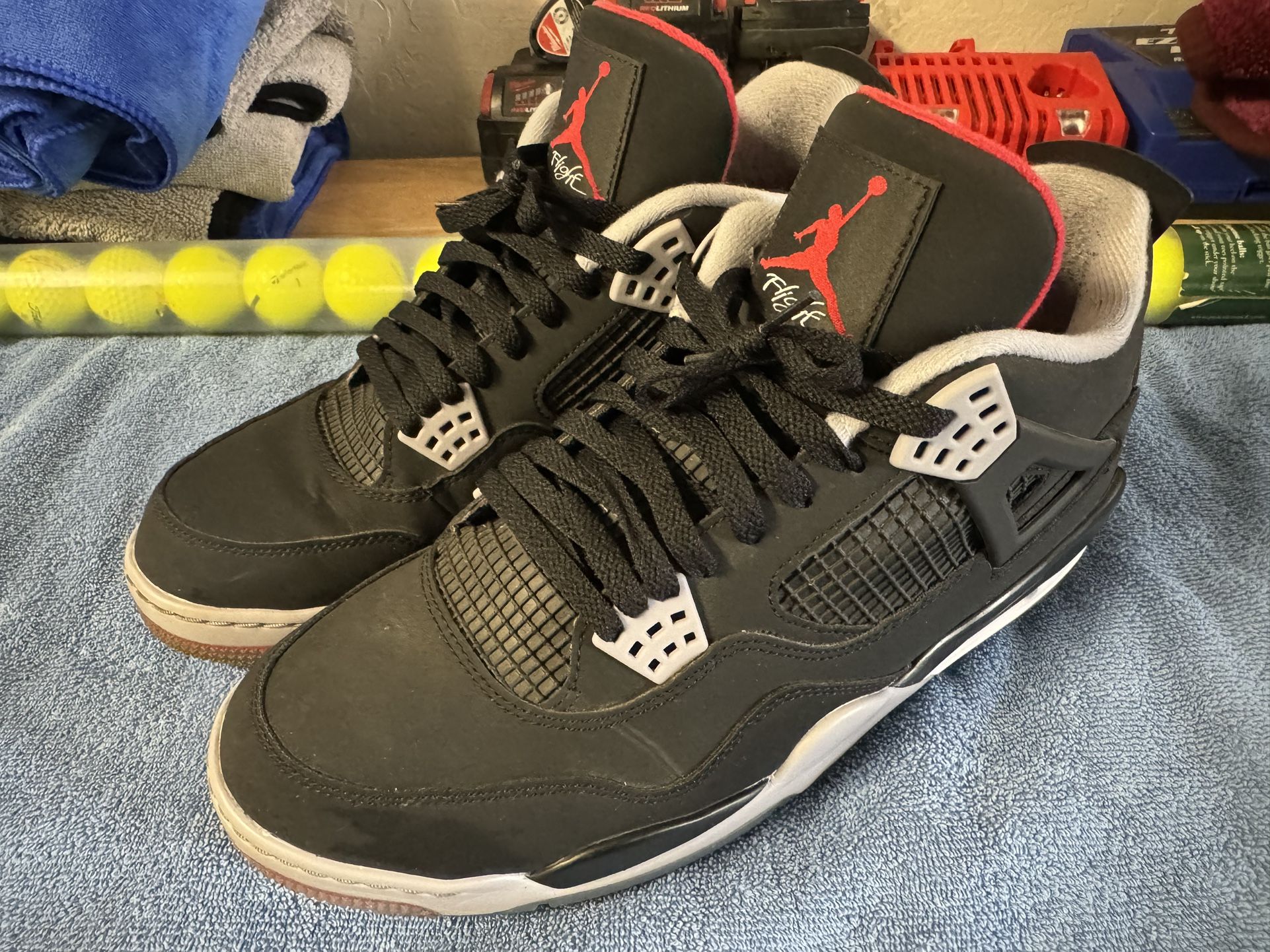 Nike Air Jordan 4 golf shoes black/red