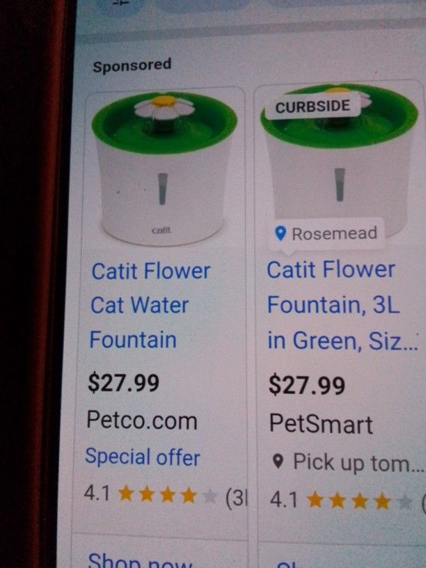 NEW Catit Flower Cat Water Fountain 3 L and 2 Extra Replacment Filters 