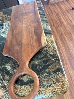 Large Wood Charcuterie Board with Ring Handle